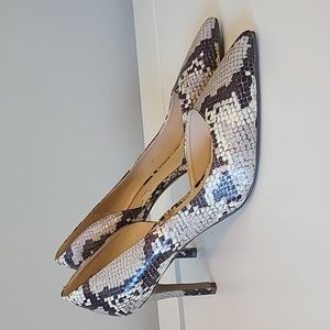 Womens Nine West Snakeskin Print D'orsay pointed toe pump